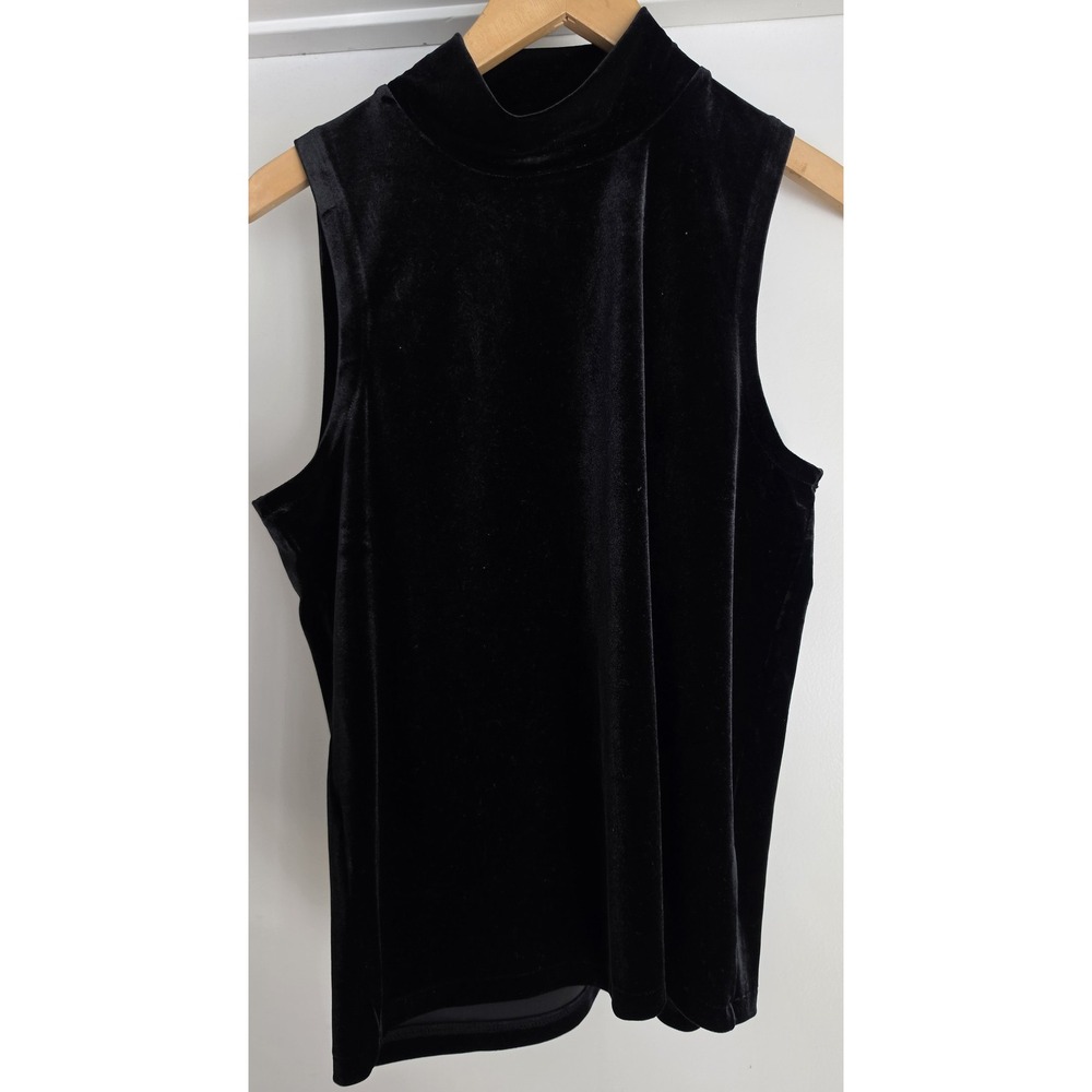 J.Crew Women Tank Top M Black Sleeveless Collared Solid Blouse Camisole